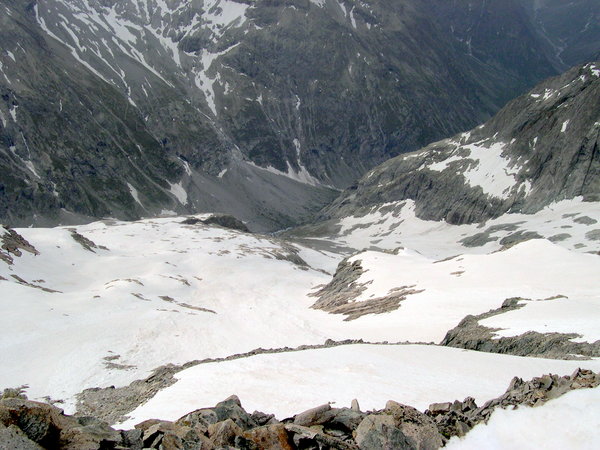 La descente vers le refuge du Châtelleret