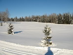 Le début des pistes est sur le terrain de golf