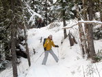 Première descente pas facile. On n'a pas encore les peaux de phoques