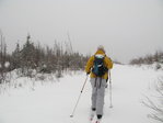 Arrivée au sommet de la Noyée en pleine tempête